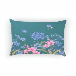 RD TREND Green & Blue Floral Printed 210 TC Cotton Single Bedsheet with 1 Pillow Covers image 3