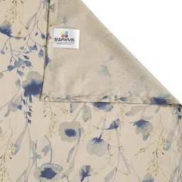 SWAYAM Beige & Blue Floral King Bedsheet with 2 Pillow Covers image 3
