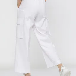 tokyo talkies Women Regular Fit White Viscose Rayon Trousers image 2