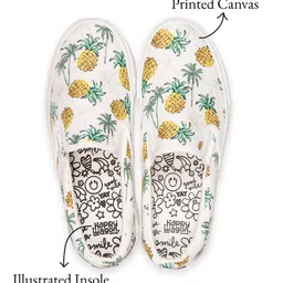 happywagon Women Printed Canvas Lightweight Slip-On Sneakers image 4