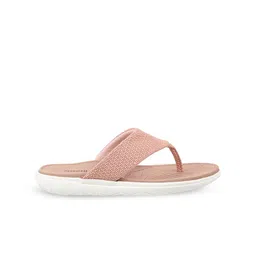 Mochi Women Peach-Coloured Textured Open Toe Flats image 2