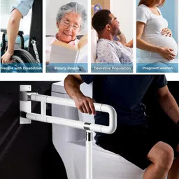 invexo Toilet Support Bathroom Safety Grab Bar with Leg Support For Parents Seniors Foldable Safety Frames for Toilet image 3