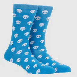 Soxytoes Men Blue Patterned Cotton Calf-Length Socks image 2