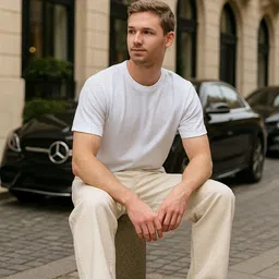 flexus Men Straight Fit Mid Rise White Jeans image 5
