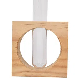 TAYHAA Beige Harmony Test Tube Vase with Wooden Stand image 2