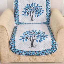 BELLA TRUE Blue & White 3 Pieces Printed 5-Seater Sofa Covers image 3