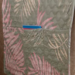 HOKIPO Green & Pink Tropical Printed Recliner Sofa Cover image 3