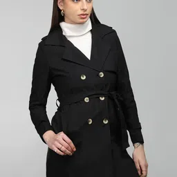 HONNETE Double-Breasted Notched Lapel Coat image 3