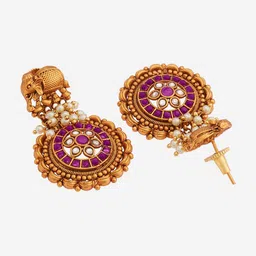 Kushal's Fashion Jewellery Gold-Plated Classic Drop Earrings image 3