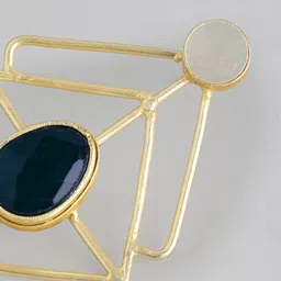 Golden Peacock Gold-Plated Geometric Drop Earrings image 5