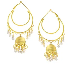 PRIVIU Gold-Plated Crescent Shaped Hoop Earrings image 3