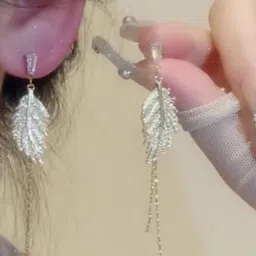 Shining Diva Fashion Gold-Plated Contemporary Drop Earrings image 3