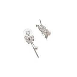 Jazz and Sizzle Rhodium-Plated Floral Drop Earrings image 4