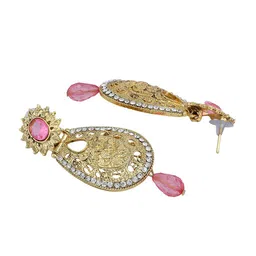 ANIKAS CREATION Pink Contemporary Drop Earrings image 3