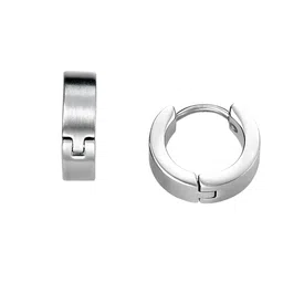 KARISHMA KREATIONS  Stainless Steel Gold-Plated Contemporary Hoop Earrings image 3