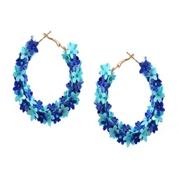 UNIVERSITY TRENDZ Gold-Plated Beaded Floral Hoop Earrings image 5