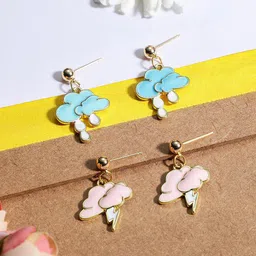 EL REGALO Set Of 2 Enamelled Drop Earrings image 3