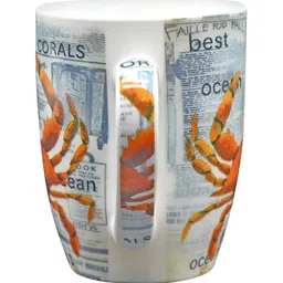 Kookee Orange and White Printed Ceramic Mugs 325 ml image 4