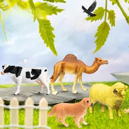 mallexo Big Size Farm Animals Toys for Kids 8 PCs Realistic Jungle | Forest Animal Toy image 2
