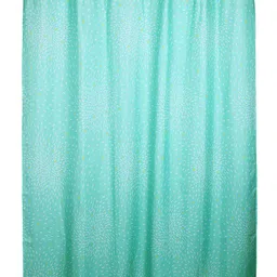 OBSESSIONS Turquoise Blue & White Printed Sheer Shower Curtain image 2