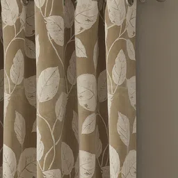 GM Beige & Cream-Coloured Set of 2 Floral Room Darkening Door Curtains image 3