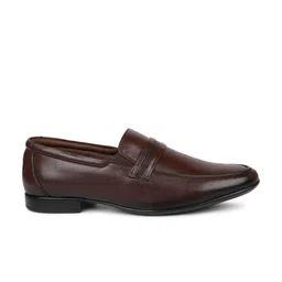 PRIVO by Inc.5 Men Brown Solid Formal Slip-On Shoes image 5