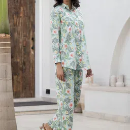 Divena Printed Long Cuffed Sleeves Shirt With Trousers image 2