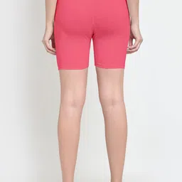 GRACIT Women Fuchsia Solid Biker Shorts image 3