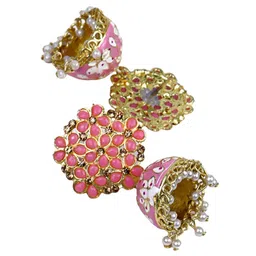 VAGHBHATT Dome Shaped Artificial Stones Jhumkas Earrings image 5