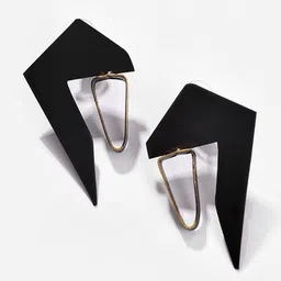 SOHI Gold-Plated Contemporary Studs Earrings image 3