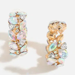 SOHI Gold-Plated Contemporary Hoop Earrings image 3