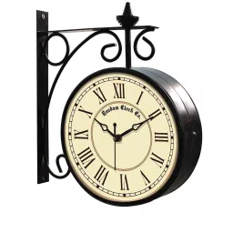 random Double Sided Vintage Multicolour Metal Station Clock image 4