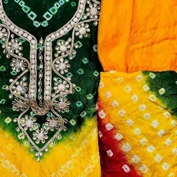 tmt hub Unstitched Art Silk Kurta & Palazzo Material Geometric Print image 4