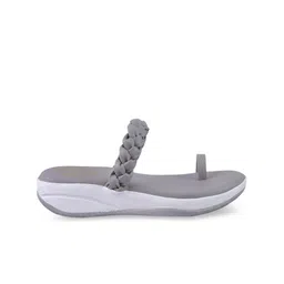 madam glorious Grey Woven Design Flatform Heels image 4