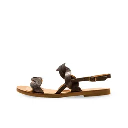 El Naturalista Textured Double Straps  Leather Open Toe Flats image 3