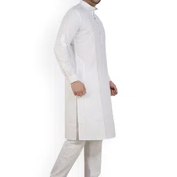 ARRUGA Mandarin Collar Straight Kurta with Pyjamas image 4