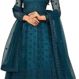 beautypiie Self Design Net Semi Stitched Anarkali Gown-picture-11