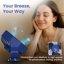 Portronics Chill On Mini Type-C Fan with 360° Rotation & Hanging Loop, 5000 RPM POR-3101 USB Fan image 2