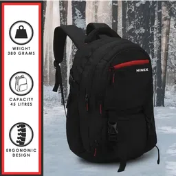 hinex bags Large 40 L Laptop Backpack Large 40 L Laptop Backpack ASHPER Unisex with USB Port and Rain Cover (Black) image 2