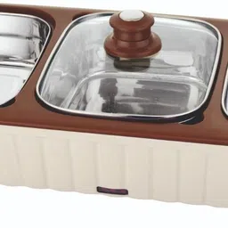 breeze Buffet Stainless Steel 3 Dish Food Warmer & Buffet Server Electric Cooking Heater image 2