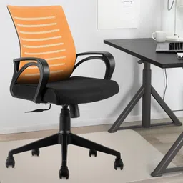 maestro Home & Office Mesh Chair with Fixed Handles - Comfortable Desk Fabric Office Adjustable Arm Chair image 1