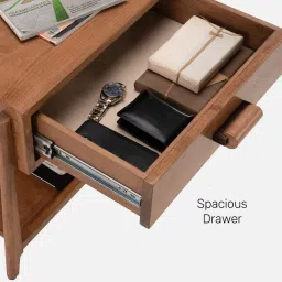 durian Calista Bedside Table In Brown Finish image 4