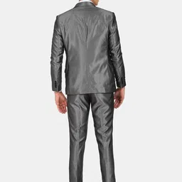 AD By Arvind Men Grey Single-Breasted Tailored-Fit 2-Piece Formal Suit image 4