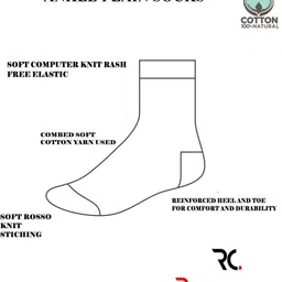 RC. ROYAL CLASS Pack of 5 Kids Black Ankle Length Solid Cotton Socks image 2