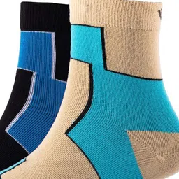 Cotstyle Men Pack Of 2 Colourblocked Cotton Ankle-Length Socks image 3