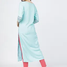 Vishudh Women Blue Ethnic Motifs Printed Kurta image 5