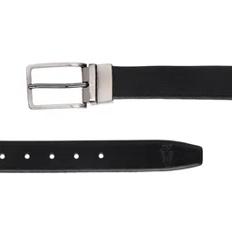 Hush Puppies Men Textured Leather Slim Formal Belt image 3