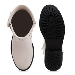 London Rag Women Round Toe Allux Pin Buckle Block Heeled Boots image 3