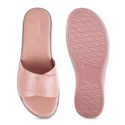 Metro Women Peach Solid Synthetic Open Toe Flats image 2