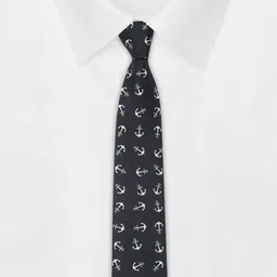 Tossido Men Black Printed Broad Tie image 2